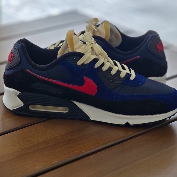 Size 13 - Nike Air Max 90 SE Running Club Deep Royal Mens Sneaker - Picture 9 of 14
